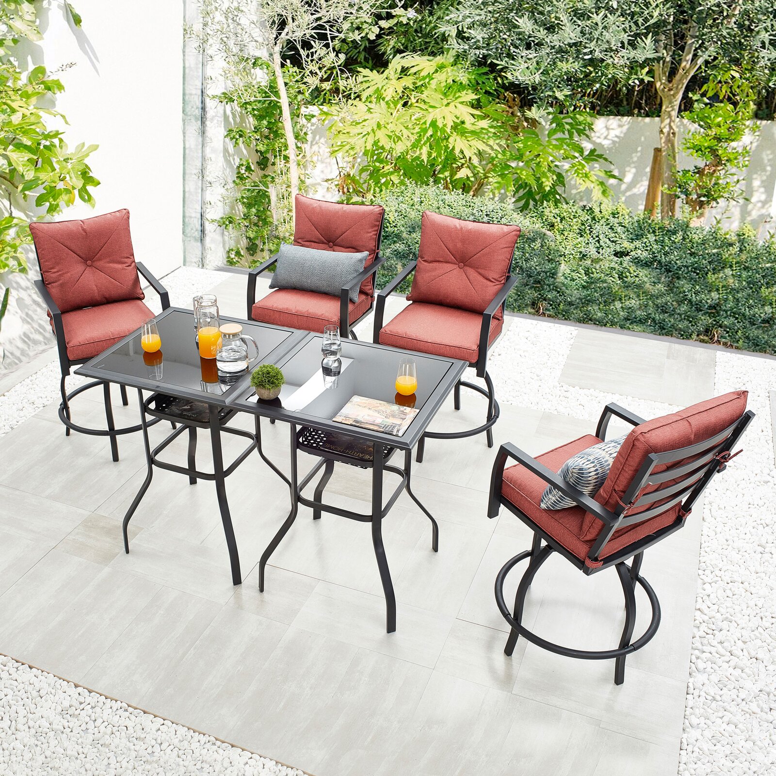 Alcott Hill? Mayday Square 4 - Person Outdoor Dining Set with Cushions & Reviews Alcott Hill? Mayday Square 4 - Person Outdoor Dining Set with Cushions & Reviews